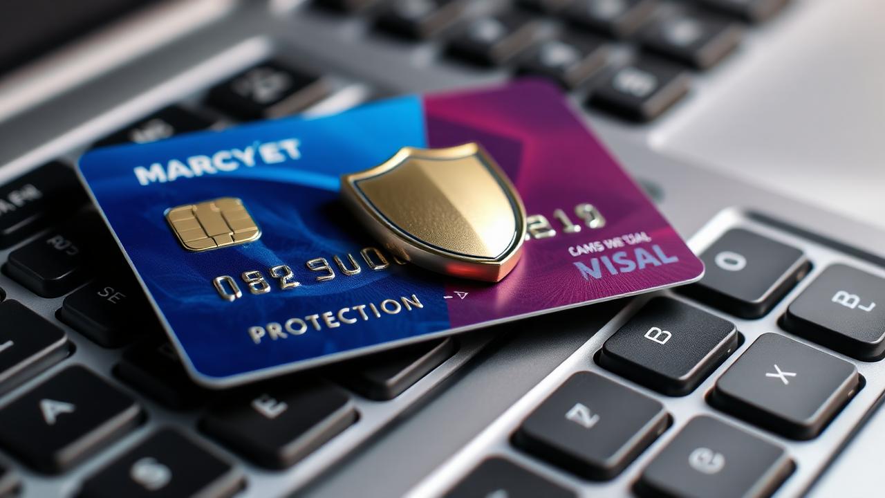 Empresário analisando relatórios financeiros e cartões de crédito para prevenir fraudes em sua empresa.