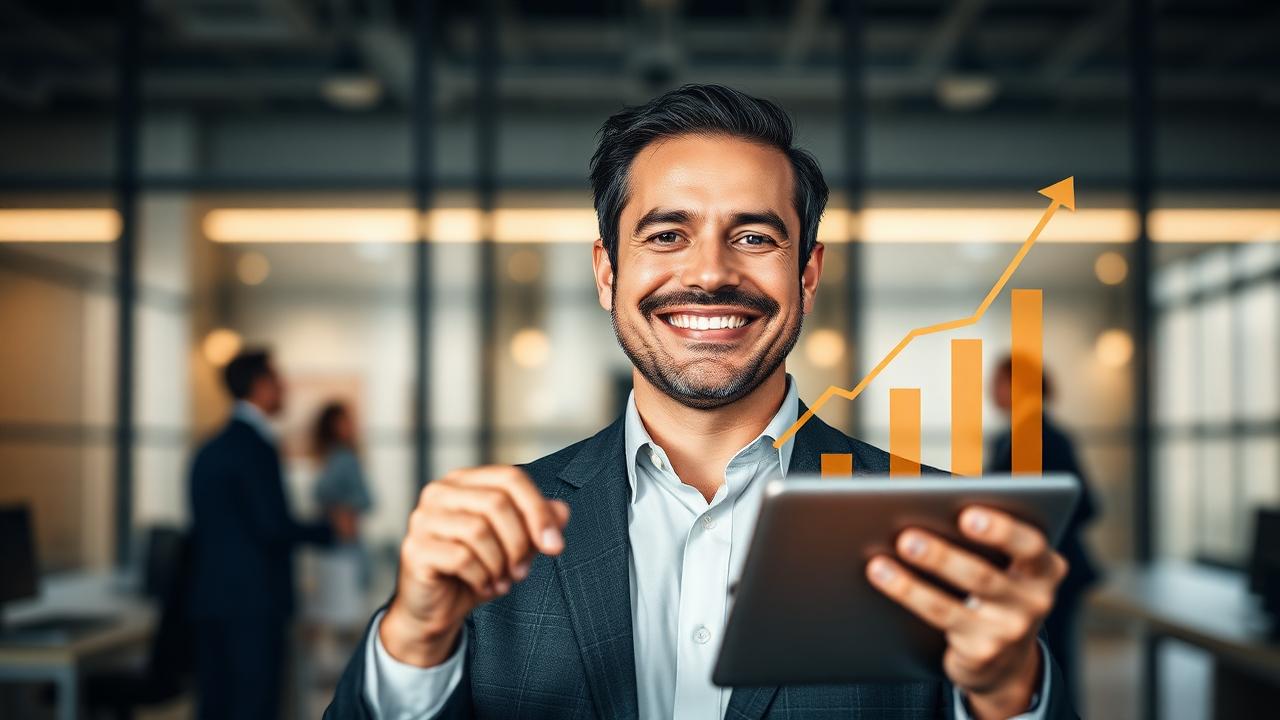 Empresário analisando gráficos de crescimento para transição de ME para EPP