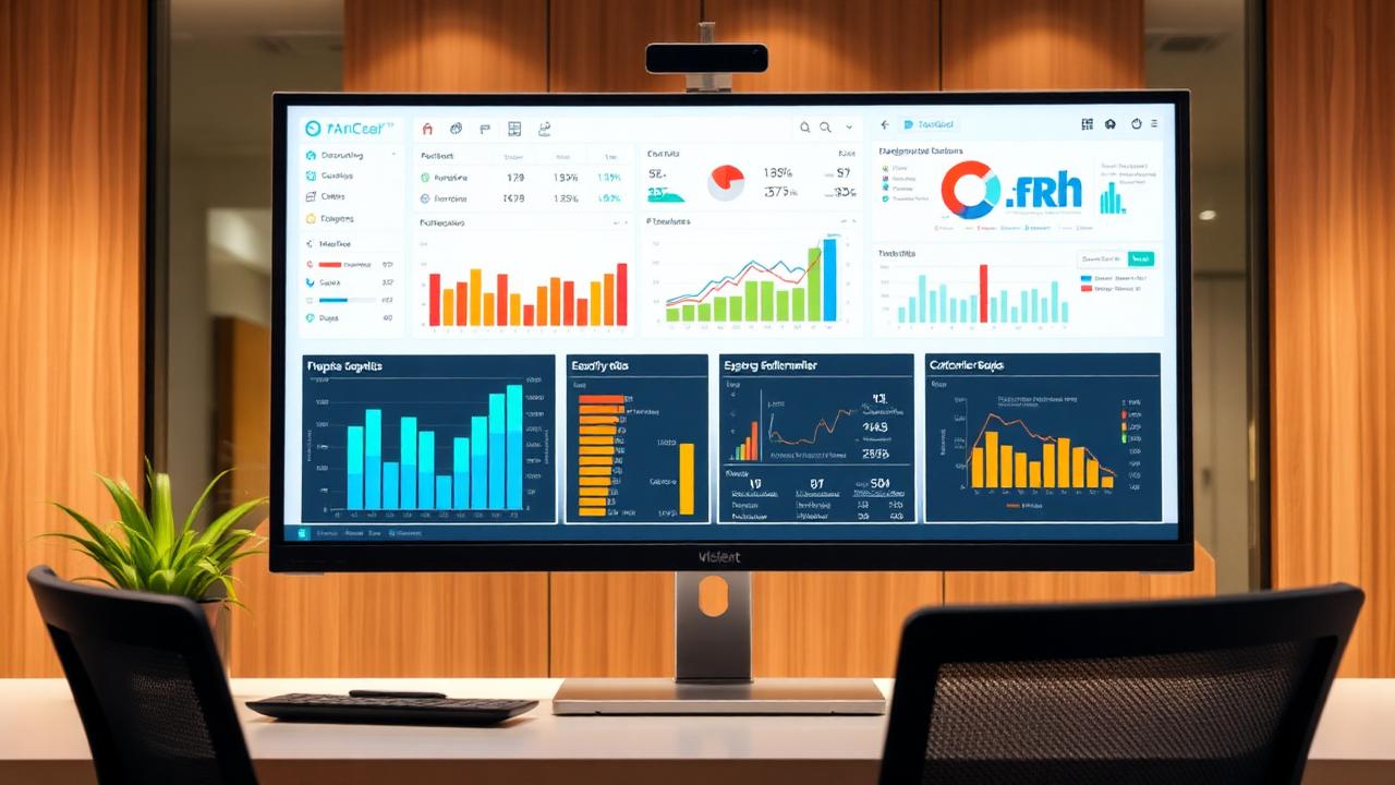Arquiteto analisando planta em frente a um computador com sistema ERP em tela, em uma loja de materiais de construção.