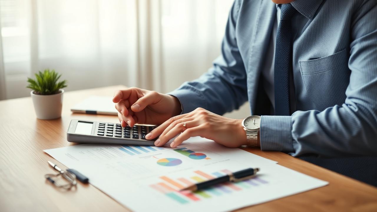 Empresário analisando planilhas financeiras com foco no cálculo de pró-labore e impostos.